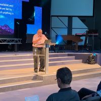 CRC International Missions Director Pr Barry Silverback speaking on Thursday at the National Conference on the topic of "Producing Disciples'